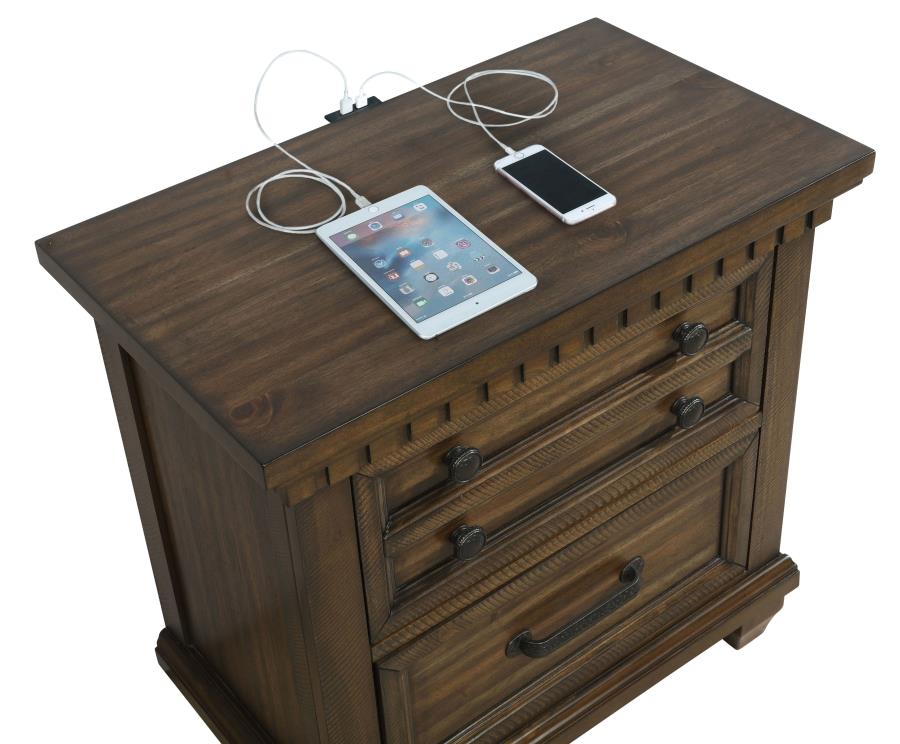 (image for) Bennington 2-drawer Nightstand Acacia Brown