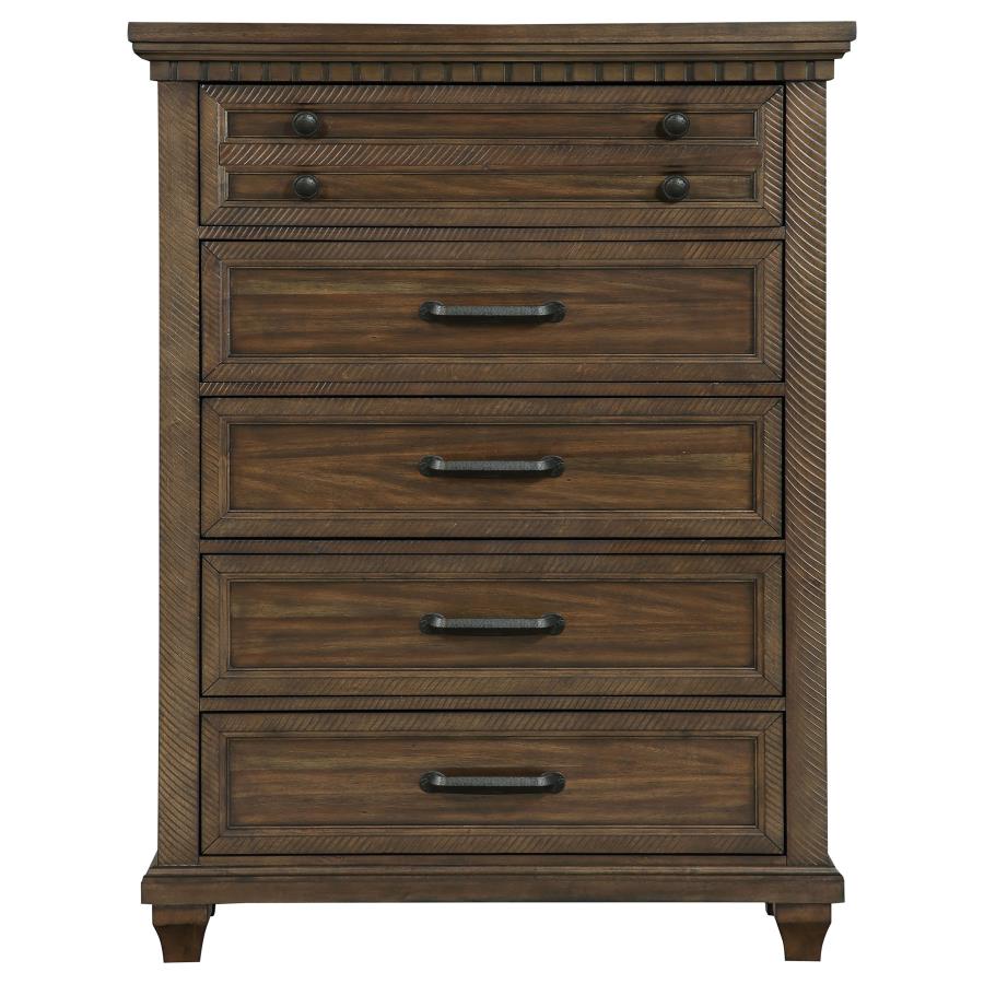 (image for) Bennington 5-drawer Bedroom Chest Acacia Brown