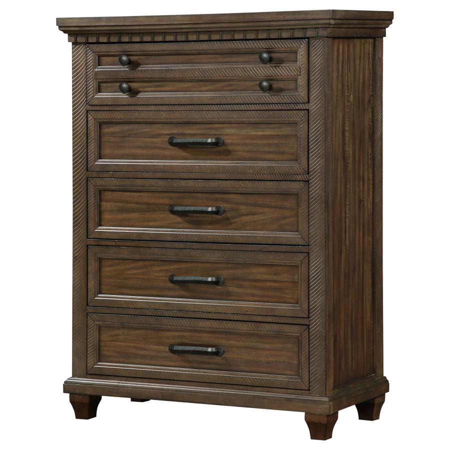 (image for) Bennington 5-drawer Bedroom Chest Acacia Brown