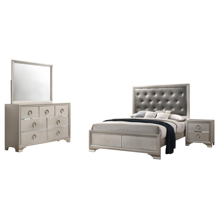 (image for) Salford 4-piece Queen Bedroom Set Metallic Sterling