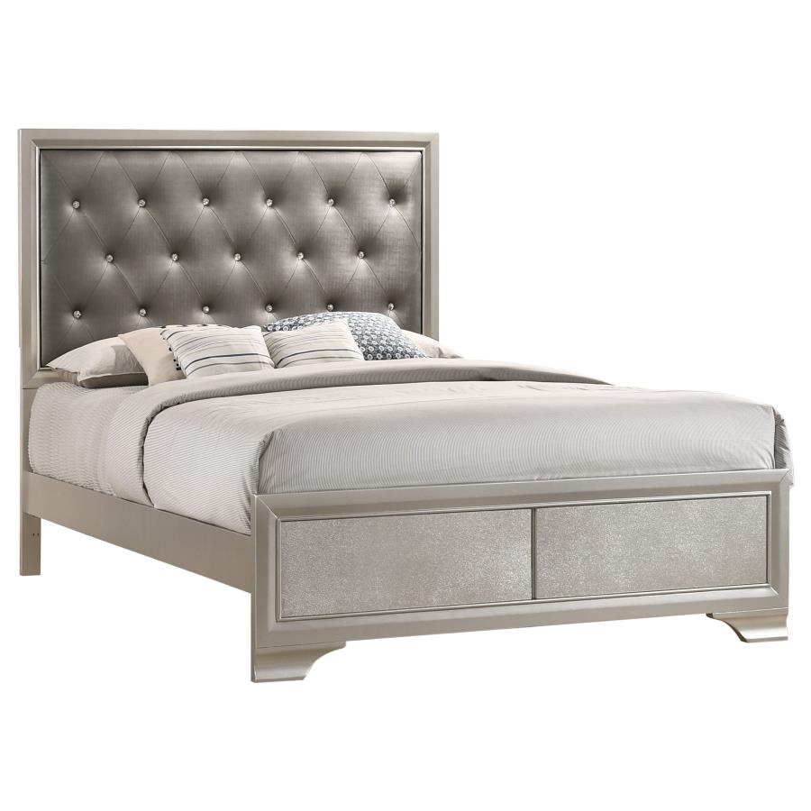 (image for) Salford Wood Queen Panel Bed Metallic Sterling 