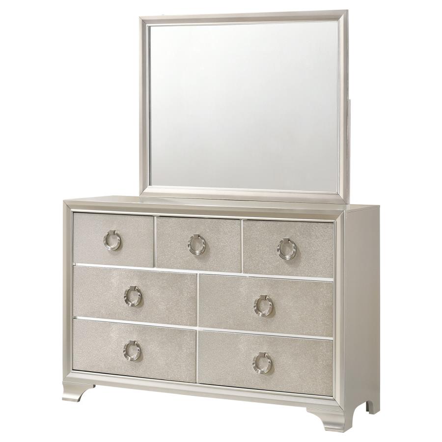 (image for) Salford 7-drawer Dresser with Mirror Metallic Sterling