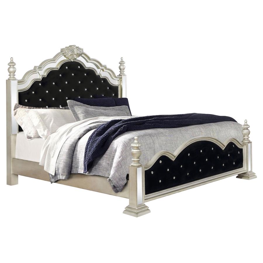 (image for) Heidi 4-piece Queen Bedroom Set Metallic Platinum