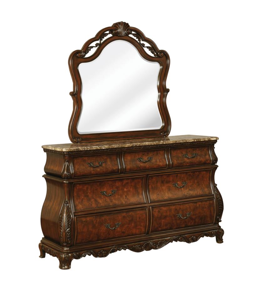 (image for) Exeter Arched Dresser Mirror Dark Burl