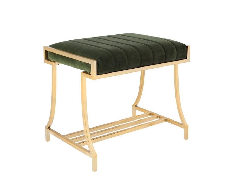 (image for) Formosa Upholstered Vanity Stool Dark Moss