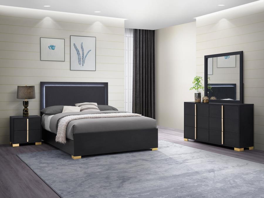 (image for) Marceline 4-piece Full Bedroom Set Black - Click Image to Close