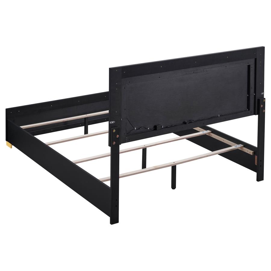 (image for) Marceline Wood Full LED Panel Bed Black