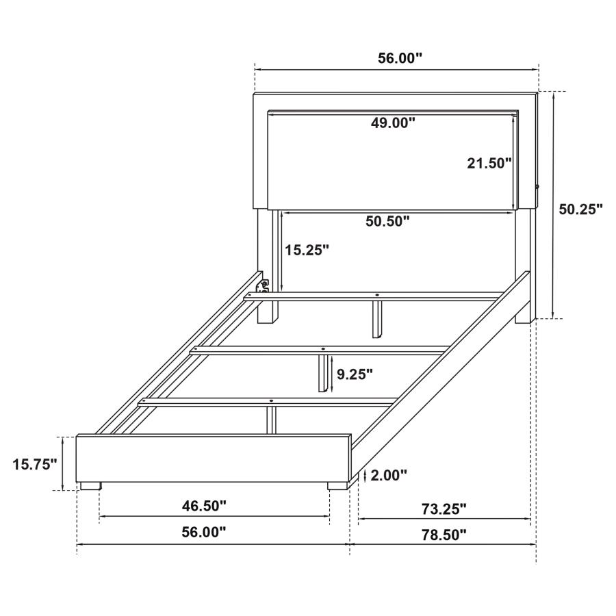 (image for) Marceline Wood Full LED Panel Bed Black