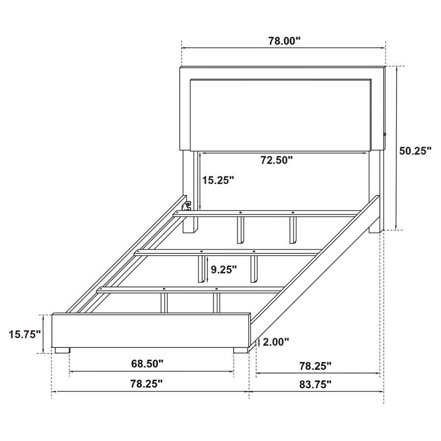 (image for) Marceline Wood Eastern King LED Panel Bed Black