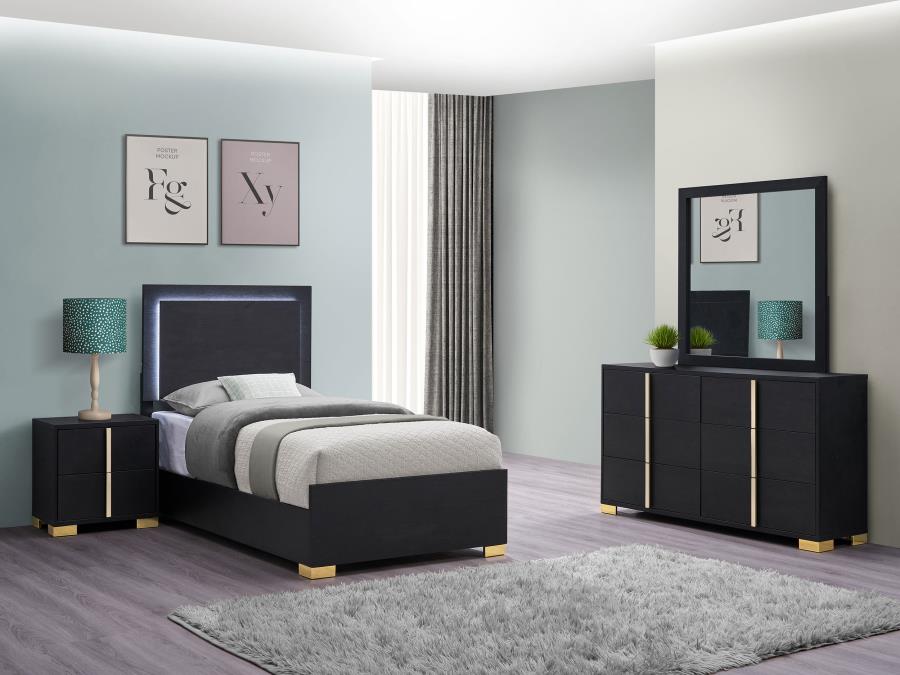 (image for) Marceline 4-piece Twin Bedroom Set Black - Click Image to Close