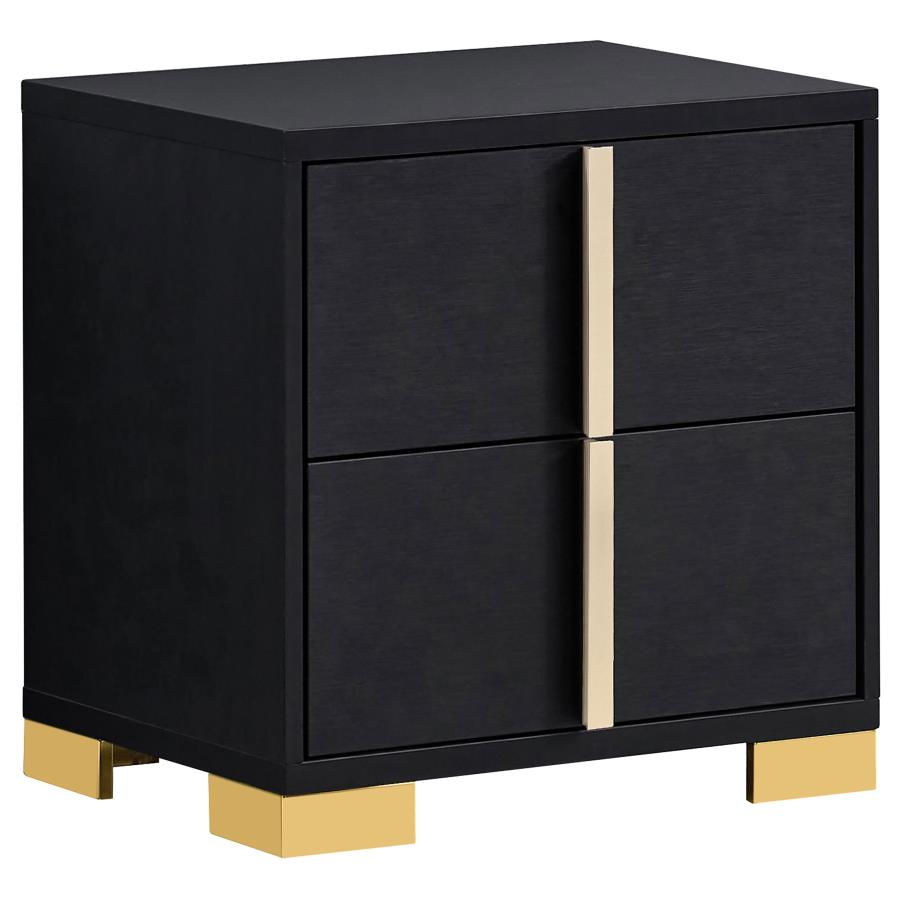 (image for) Marceline 2-drawer Nightstand Black - Click Image to Close