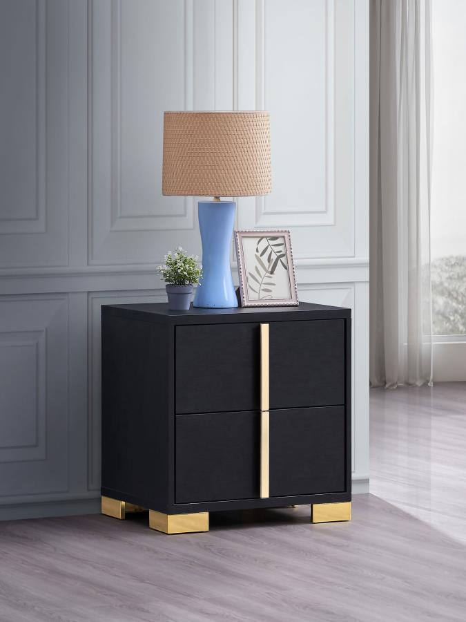 (image for) Marceline 2-drawer Nightstand Black