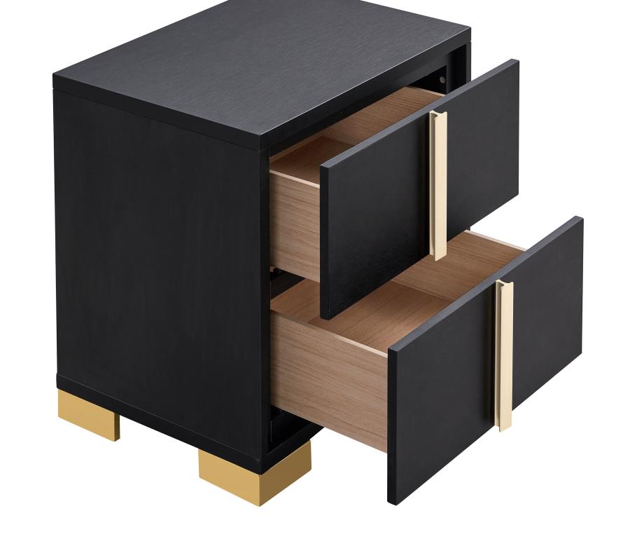 (image for) Marceline 2-drawer Nightstand Black