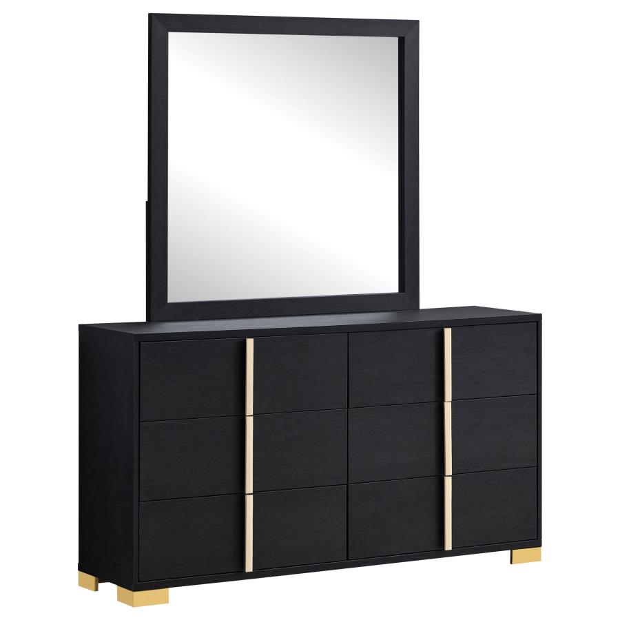 (image for) Marceline 6-drawer Dresser with Mirror Black