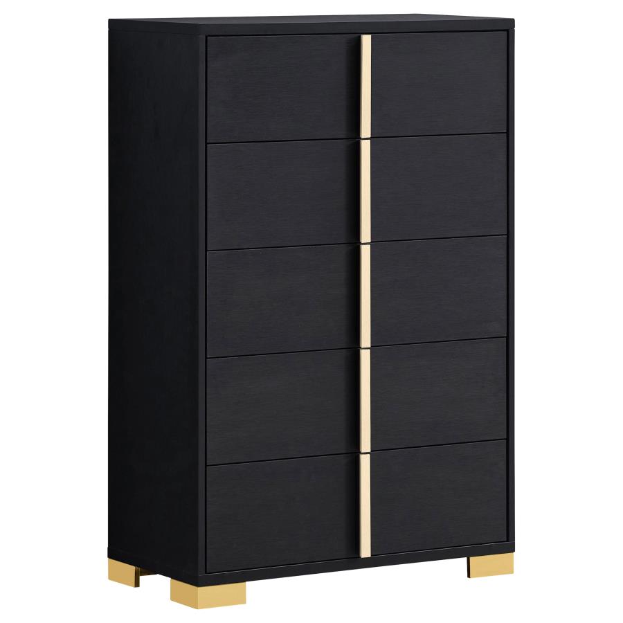 (image for) Marceline 5-drawer Bedroom Chest Black - Click Image to Close