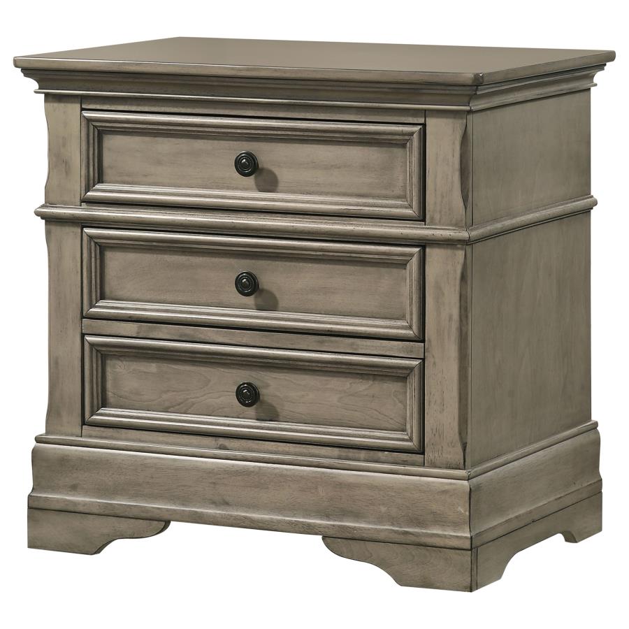 (image for) Manchester 3-drawer Nightstand Wheat Brown