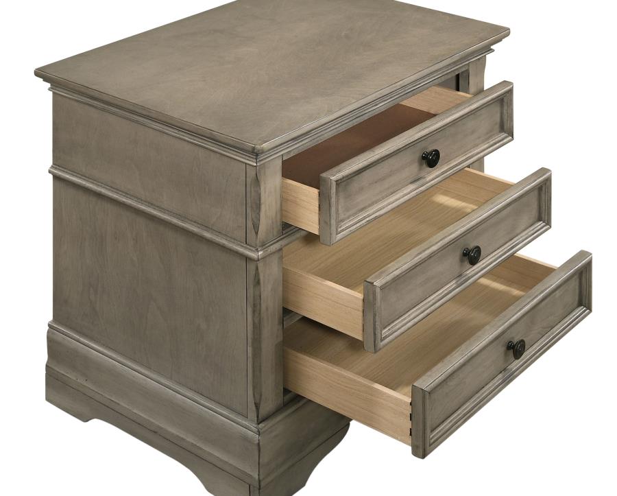 (image for) Manchester 3-drawer Nightstand Wheat Brown