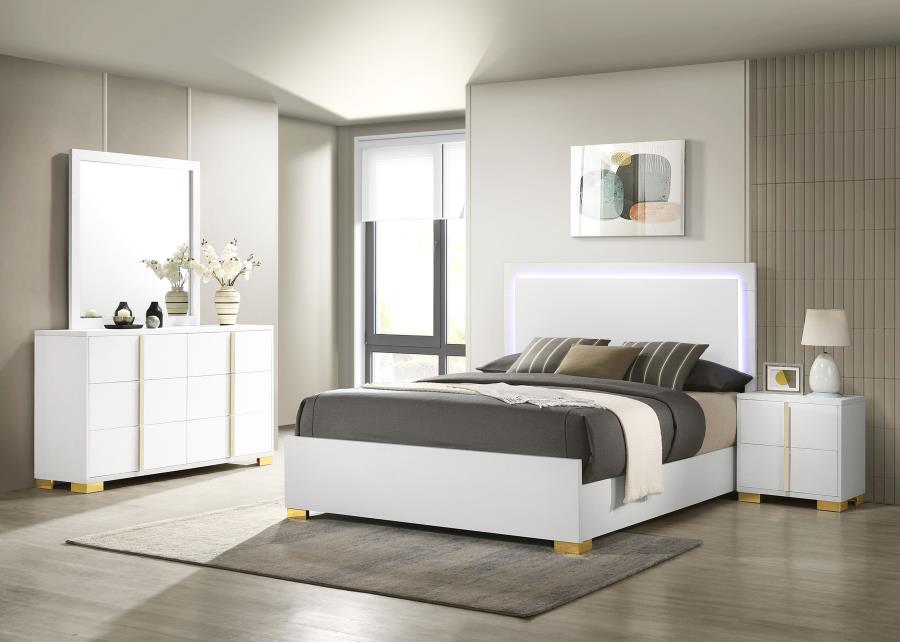 (image for) Marceline 4-piece Eastern King Bedroom Set White - Click Image to Close