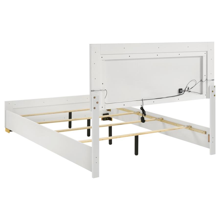 (image for) Marceline Wood Eastern King LED Panel Bed White