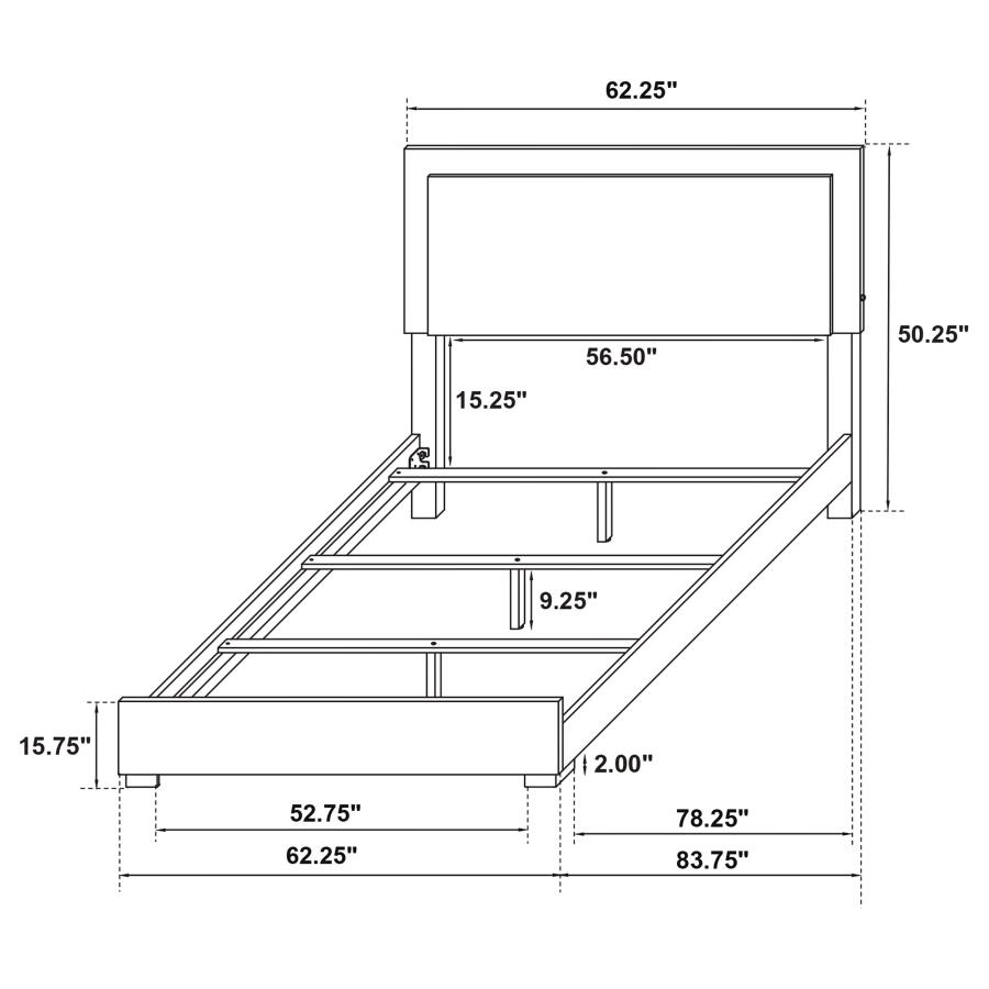 (image for) Marceline Wood Queen LED Panel Bed White