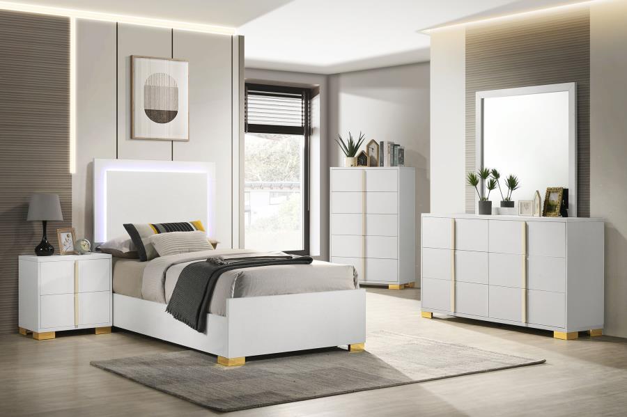 (image for) Marceline 5-piece Twin Bedroom Set White - Click Image to Close