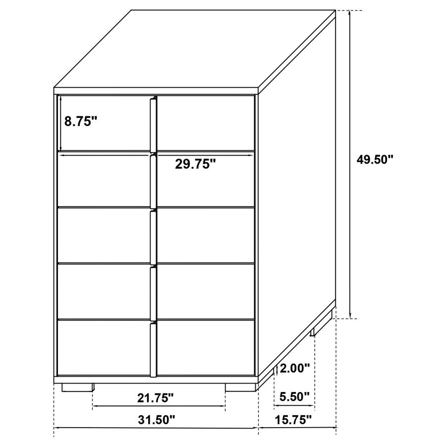 (image for) Marceline 5-piece Twin Bedroom Set White