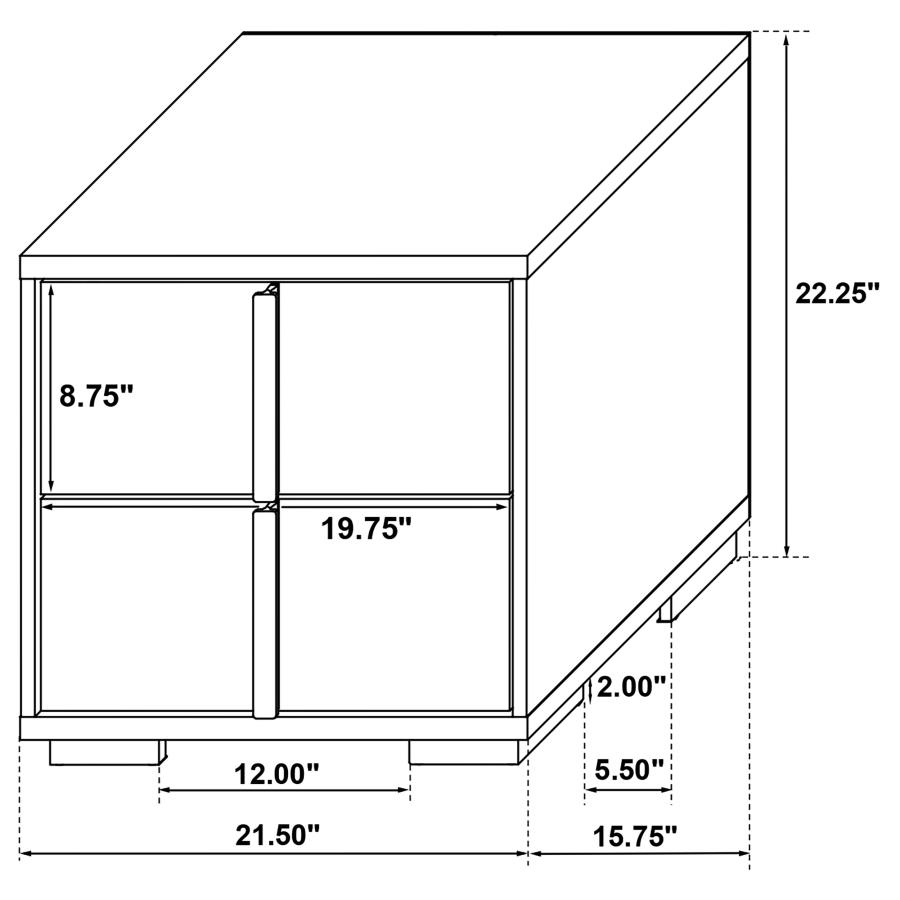 (image for) Marceline 2-drawer Nightstand White