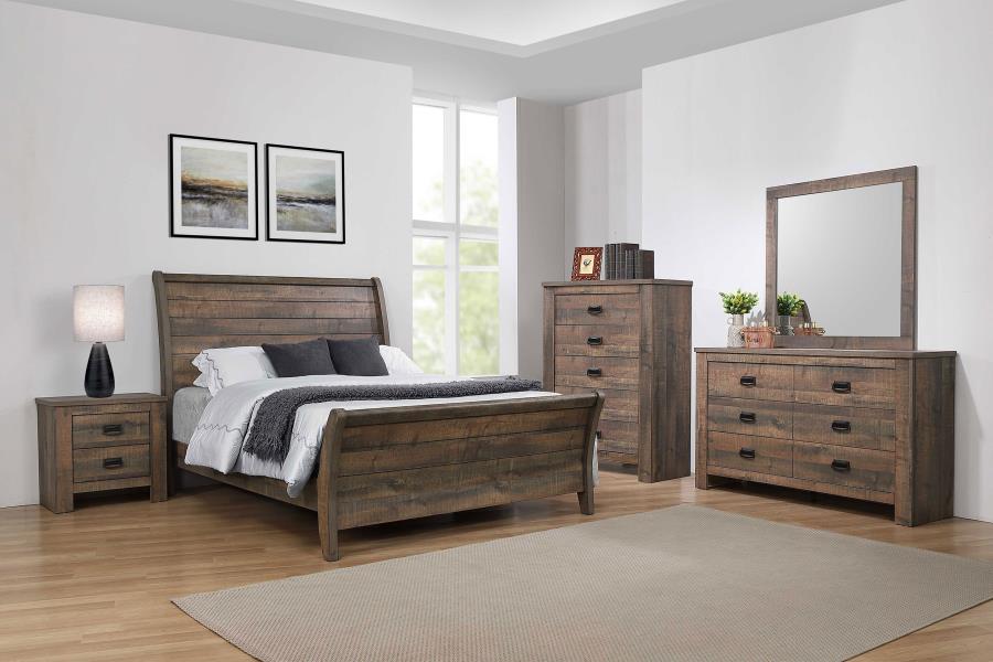 (image for) Frederick 5-piece Eastern King Bedroom Set Weathered Oak - Click Image to Close