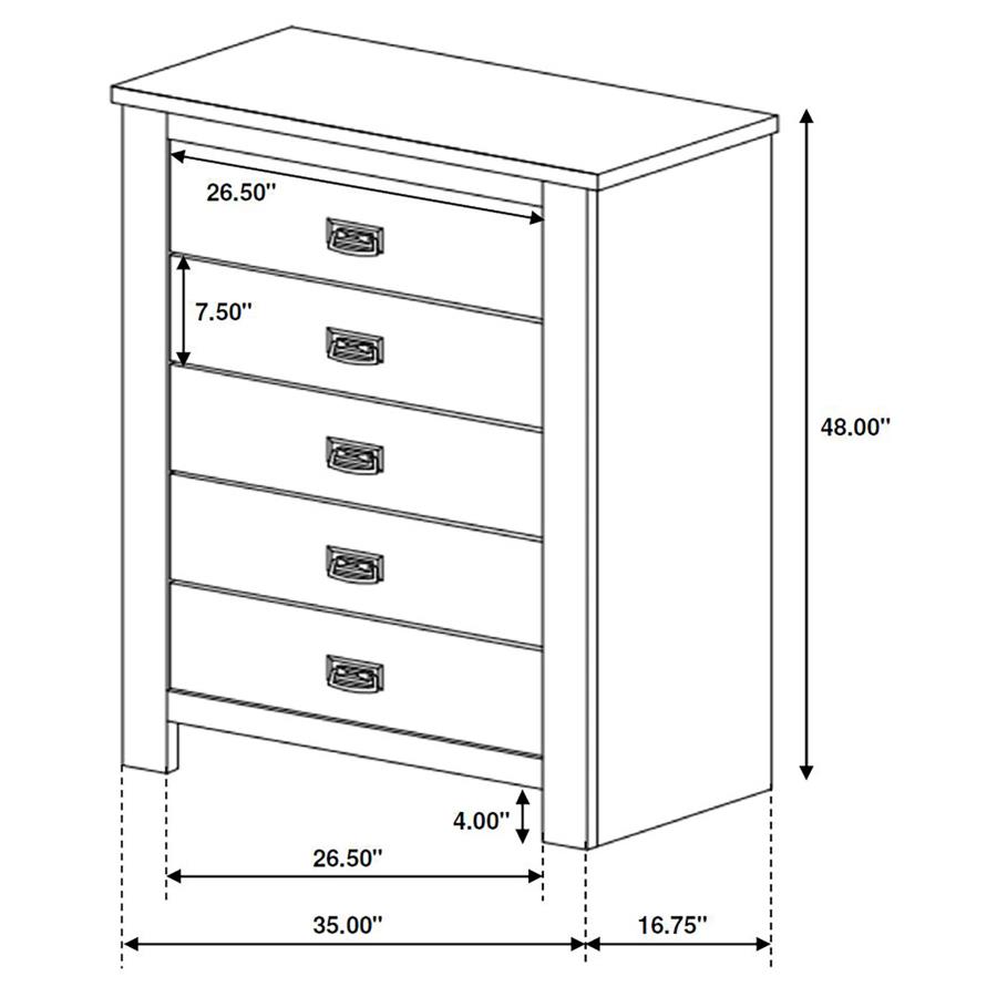 (image for) Frederick 5-piece Queen Bedroom Set Weathered Oak