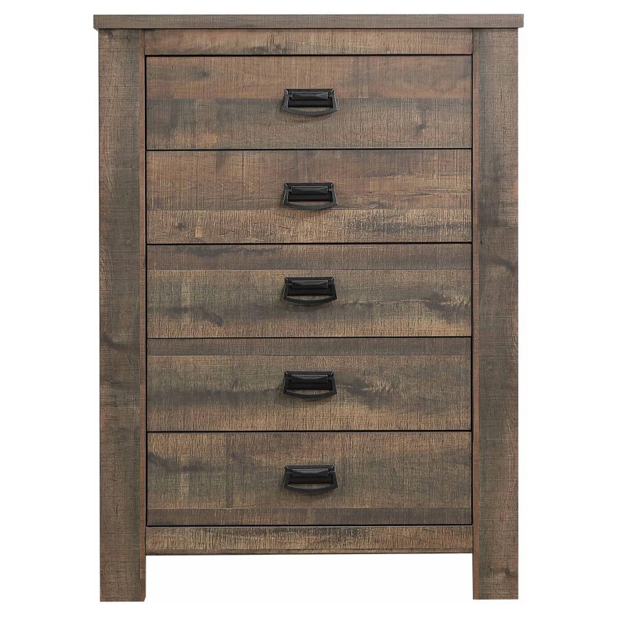 (image for) Frederick 5-drawer Bedroom Chest Weathered Oak