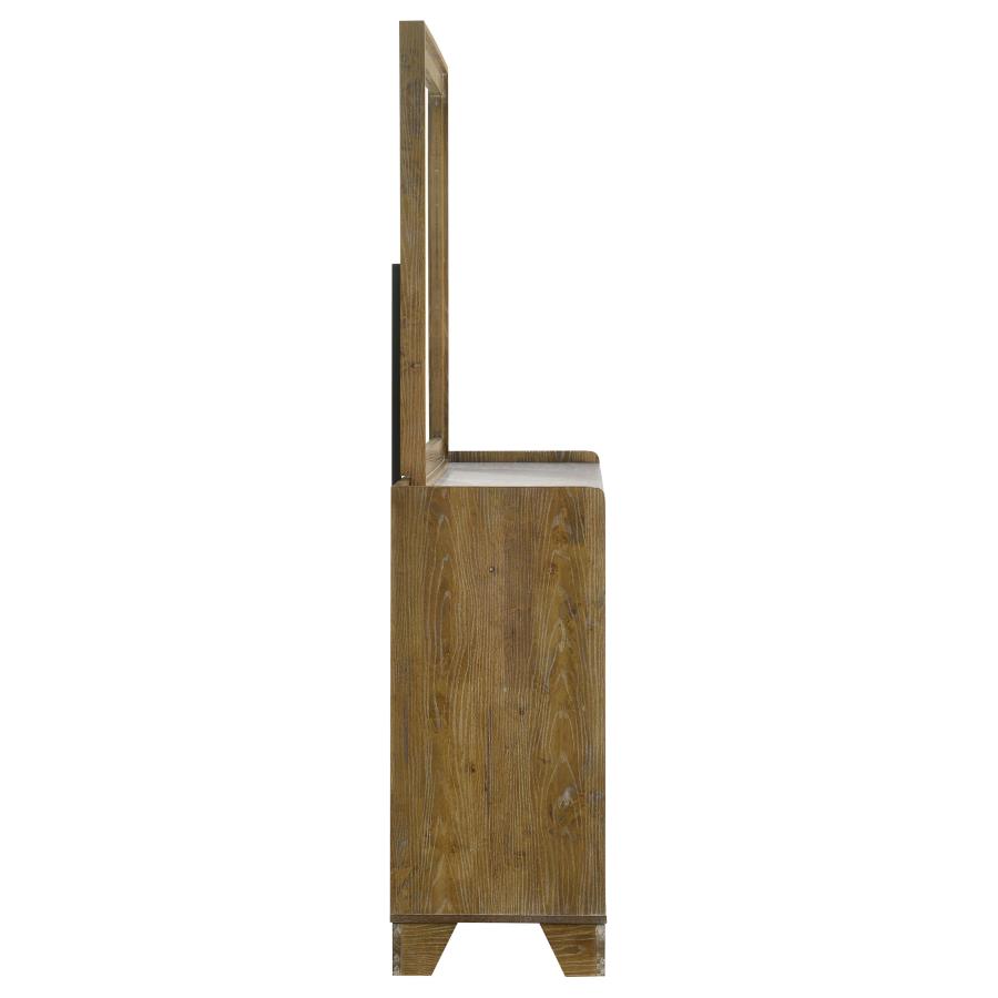 Henderson 6-drawer Bedroom Dresser with Mirror Medium Oak