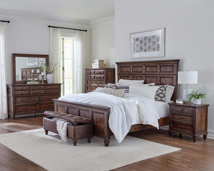 (image for) Avenue Wood Eastern King Panel Bed Weathered Burnished Brown