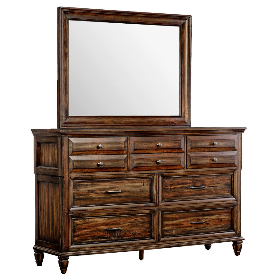 (image for) Avenue 8-drawer Dresser with Mirror Weathered Burnished Brown