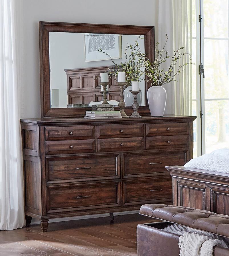 (image for) Avenue 8-drawer Dresser with Mirror Weathered Burnished Brown