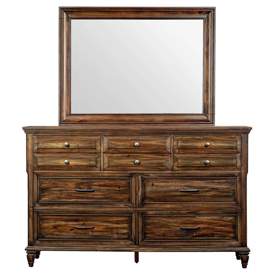 (image for) Avenue 8-drawer Dresser with Mirror Weathered Burnished Brown