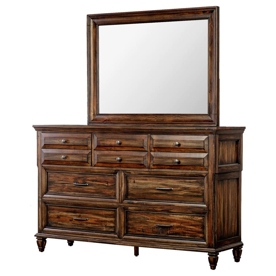 (image for) Avenue 8-drawer Dresser with Mirror Weathered Burnished Brown