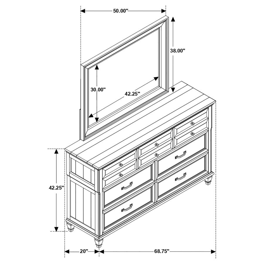 (image for) Avenue 8-drawer Dresser and Mirror Weathered Burnished Brown