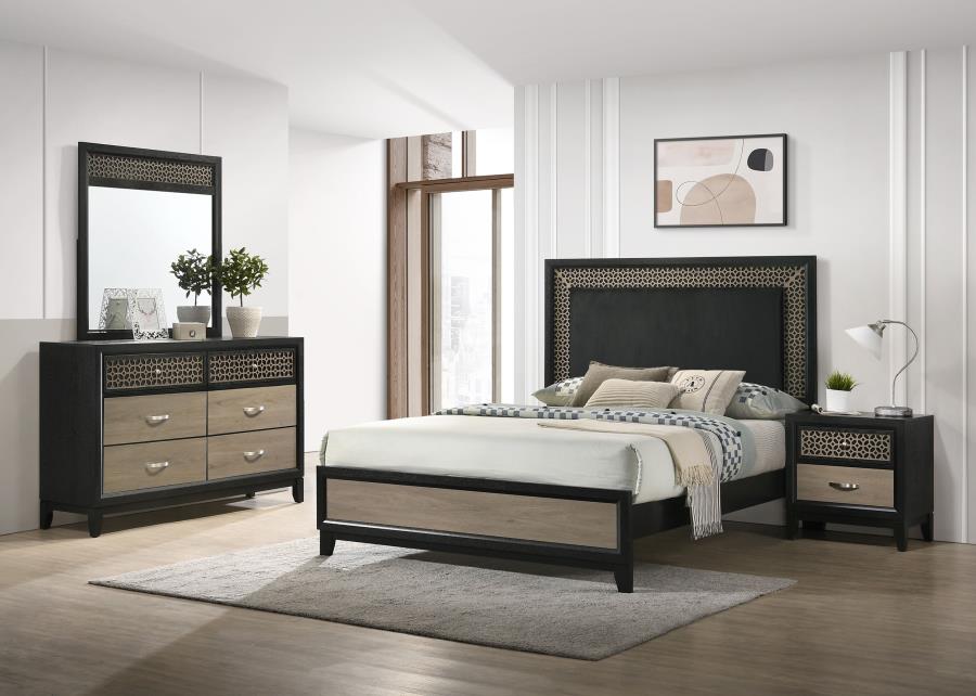 (image for) Valencia 4-piece Eastern King Bedroom Set Black - Click Image to Close