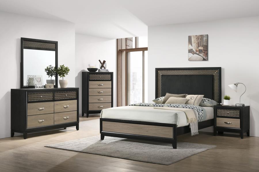 (image for) Valencia 5-piece Eastern King Bedroom Set Black - Click Image to Close