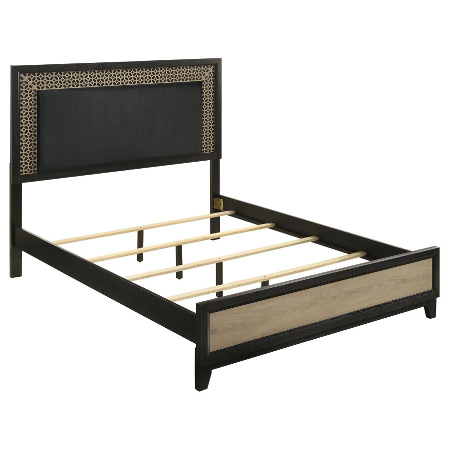 (image for) Valencia Wood Eastern King Panel Bed Black - Click Image to Close