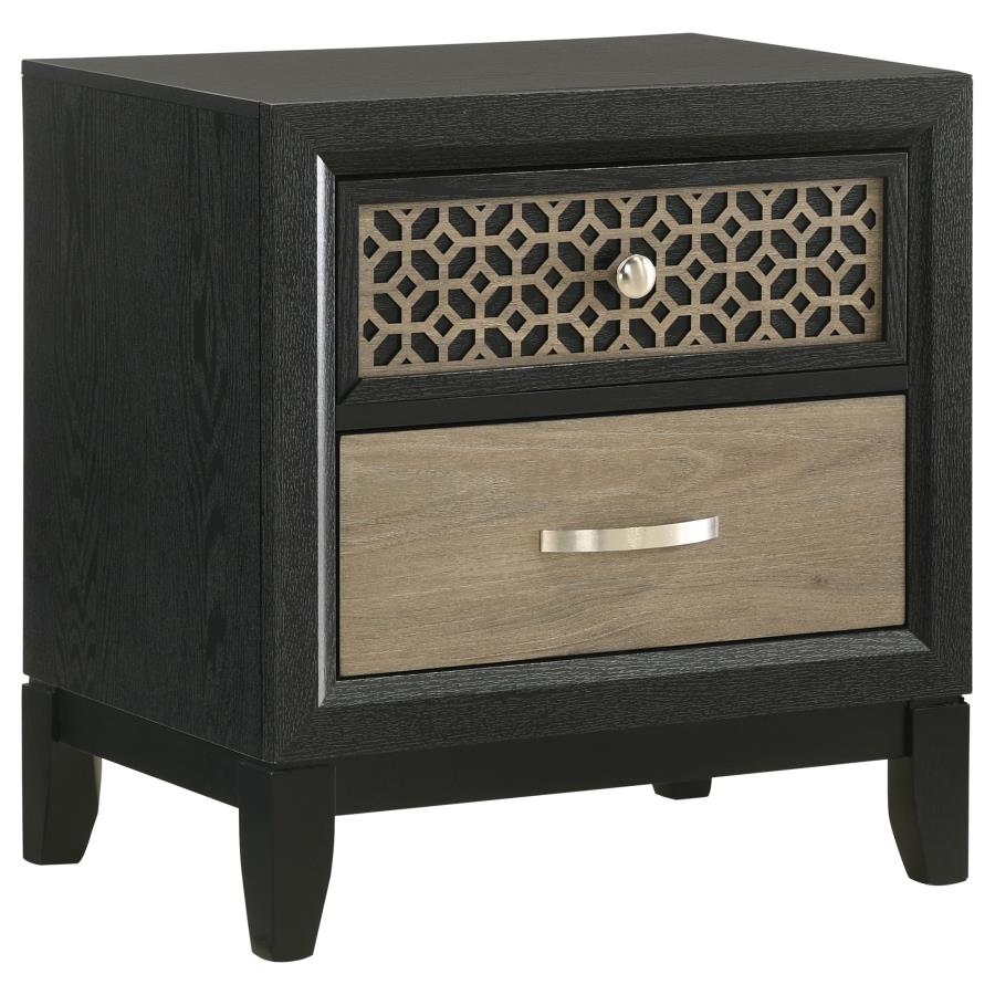 (image for) Valencia 2-drawer Nightstand Black - Click Image to Close