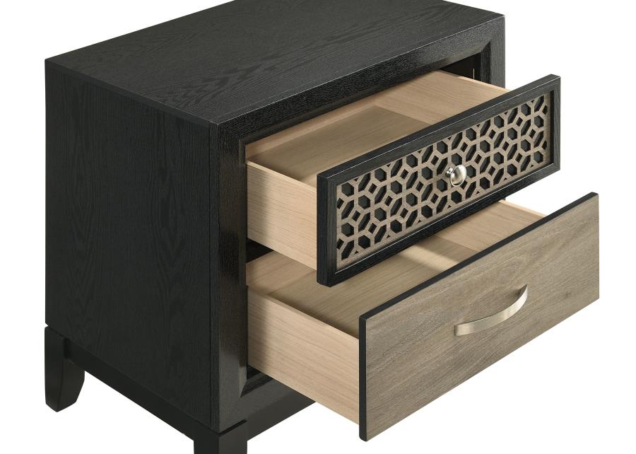 (image for) Valencia 2-drawer Nightstand Black