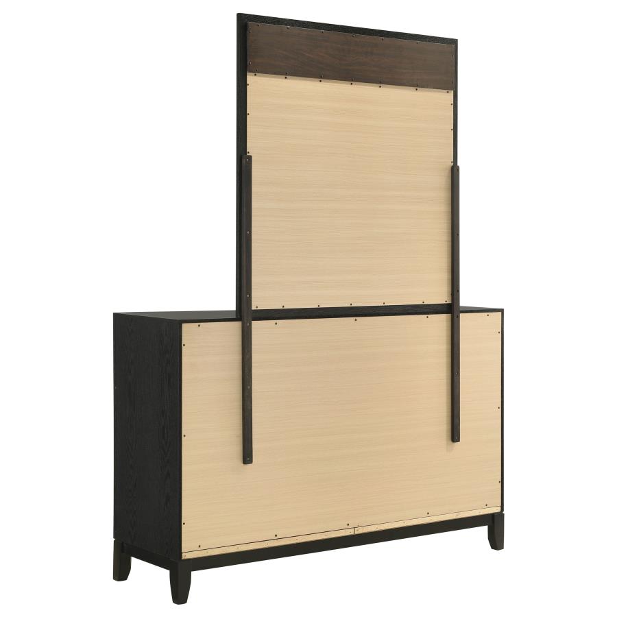 (image for) Valencia 6-drawer Dresser with Mirror Black