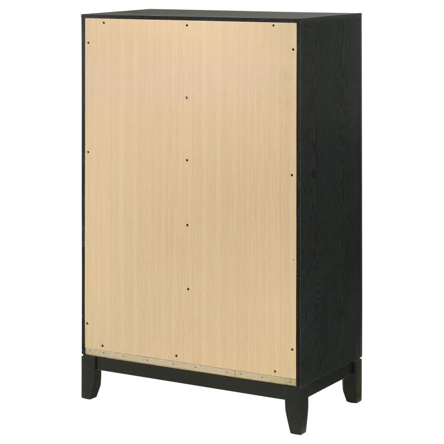 (image for) Valencia 5-drawer Bedroom Chest Black