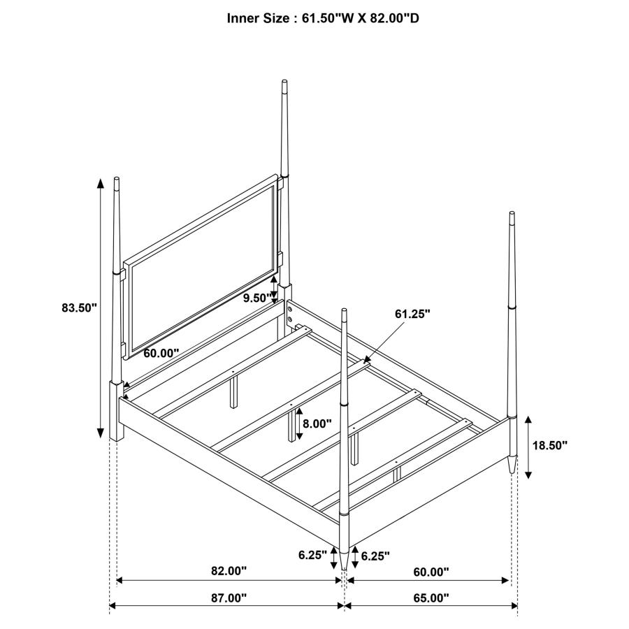 (image for) Emberlyn Wood Queen Poster Bed Brown