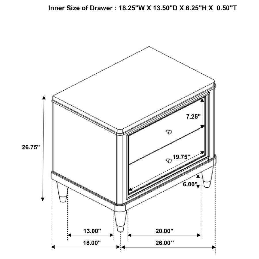 (image for) Emberlyn 2-drawer Nightstand Brown