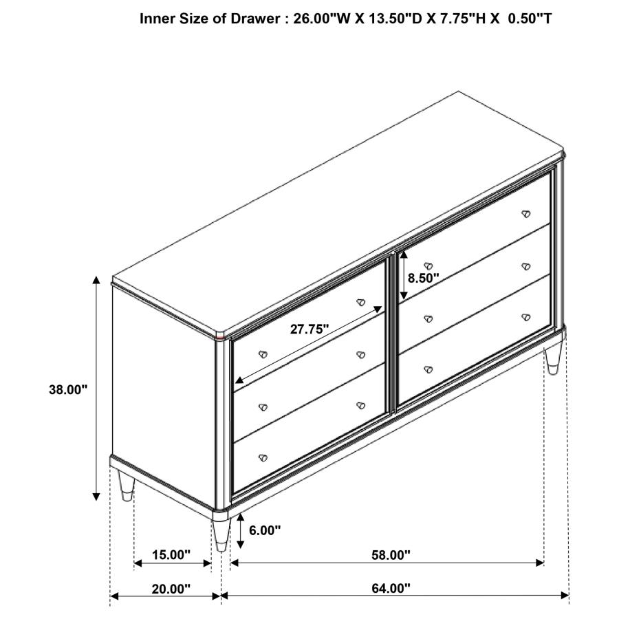 (image for) Emberlyn 6-drawer Dresser Brown