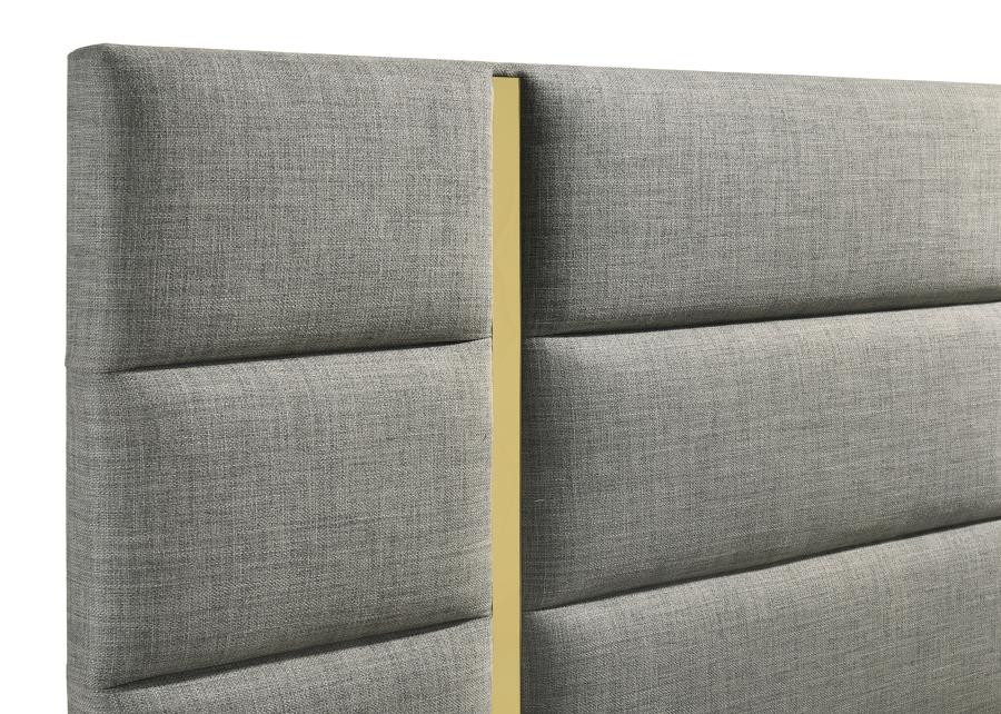 Ines 4-piece Eastern King Bedroom Set Grey and White High Gloss