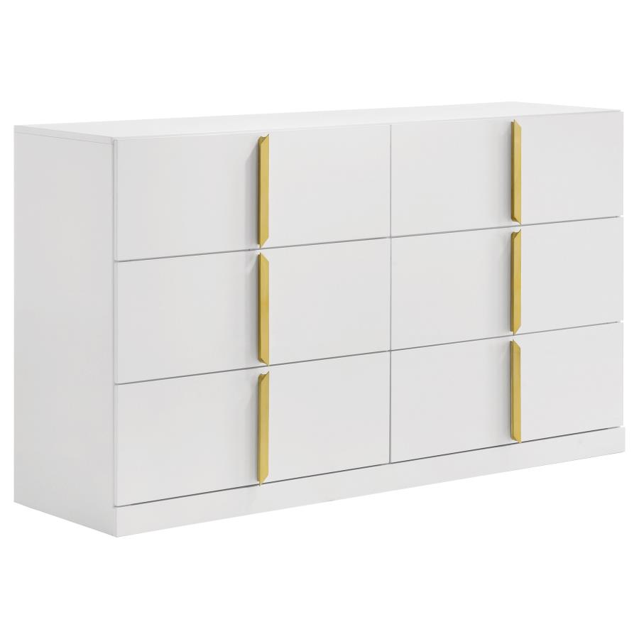 Ines 4-piece Eastern King Bedroom Set Navy and White High Gloss