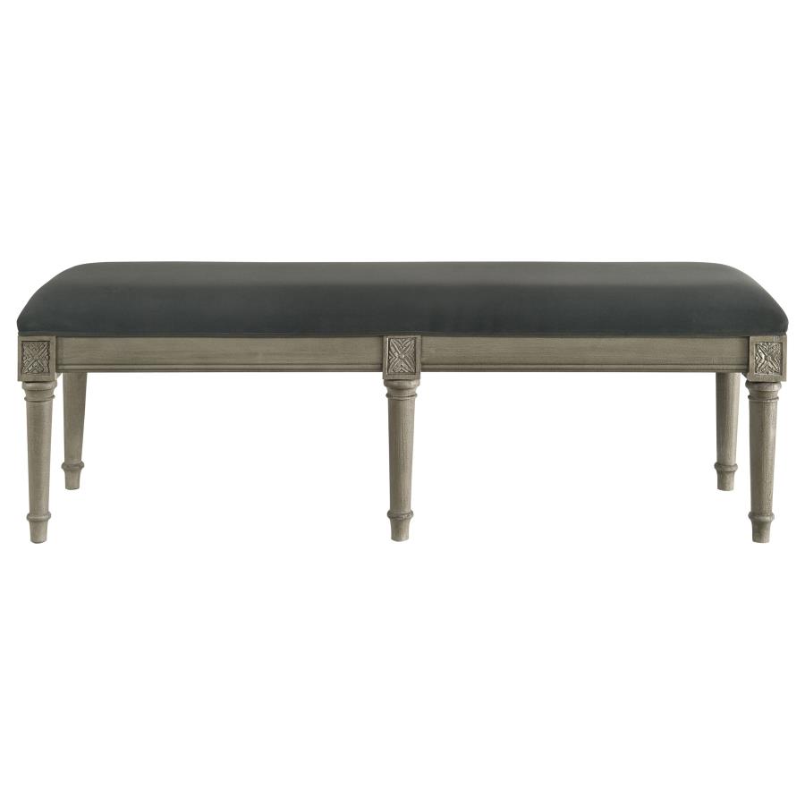 (image for) Alderwood Fabric Upholstered Bench French Grey